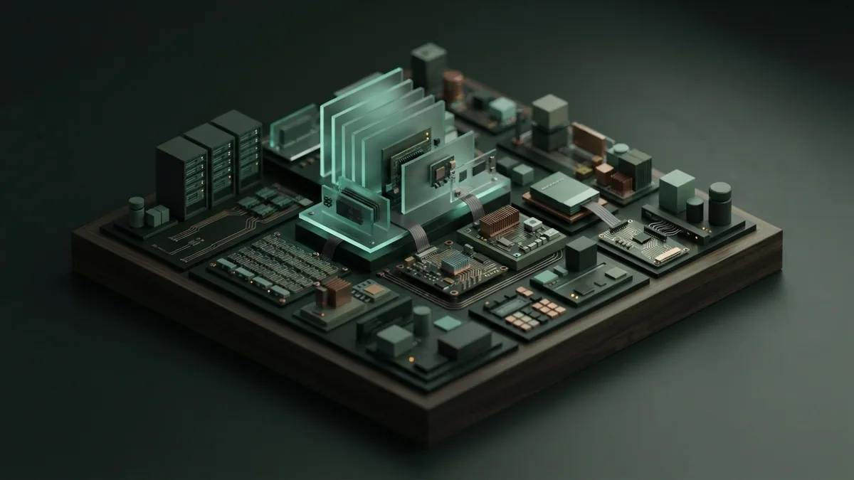 Exploring early product layouts Blank glass panels and modular forms arranged as early product layout concepts