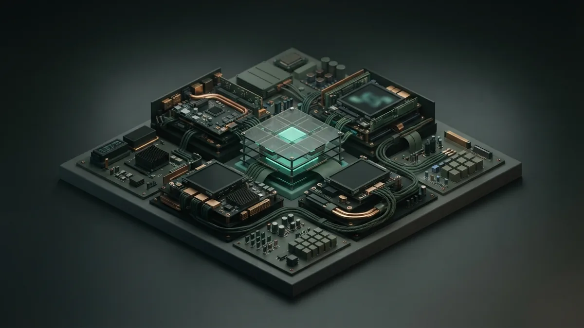 The groups shaping AI development Isometric computing modules and circuit boards representing the teams building modern AI
