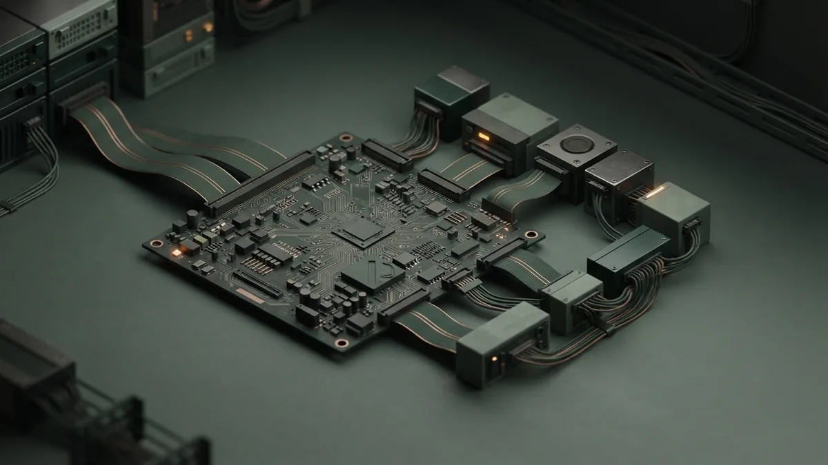 How data patterns can lead to errors A miniature circuit board with branching paths represents data gaps and prediction errors in AI