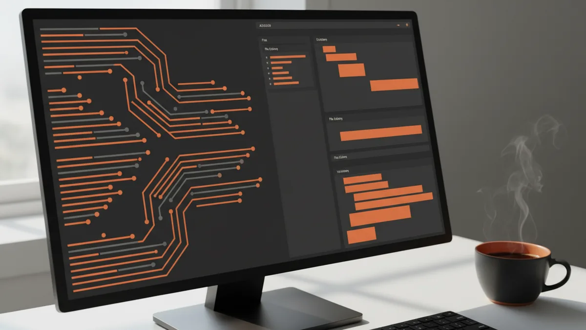 Built-in tools in action Screen-focused view representing tool execution for reading, writing, running commands, and searching