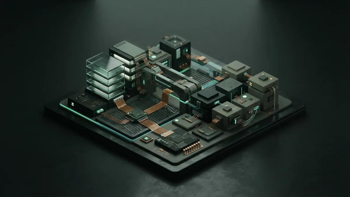 A modular view of factors that affect cost Layered glass panels and modular blocks form a calm technical still life