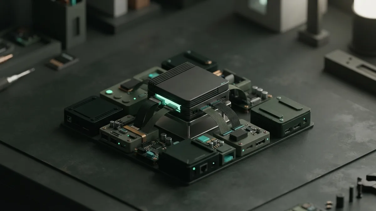 Isometric compute module linked to hardware blocks for an open model deployment setup