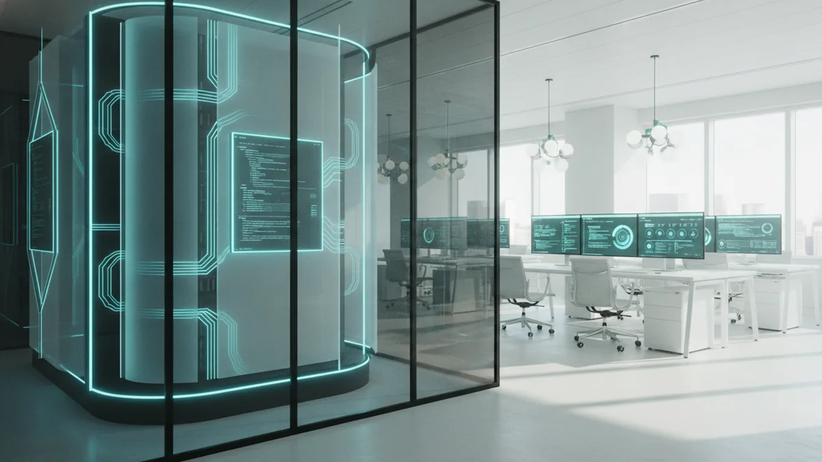 Secure digital systems represented by layered shields around business data flows