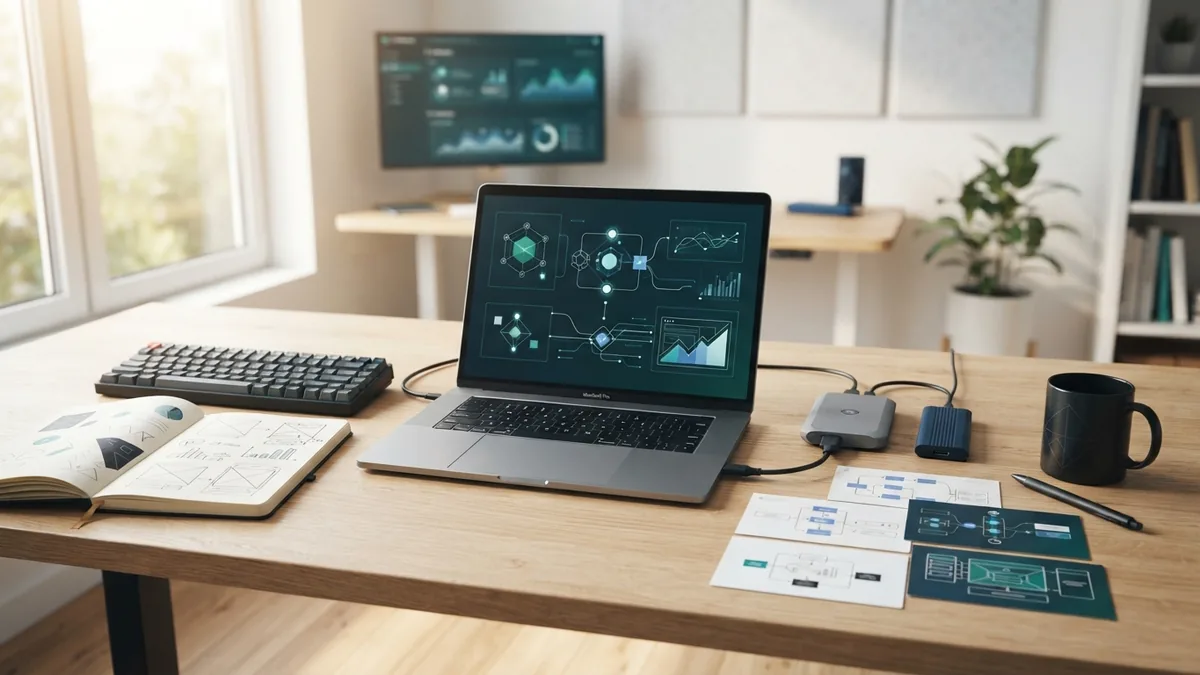 Data team workspace with charts, records, and connected systems for AI analysis