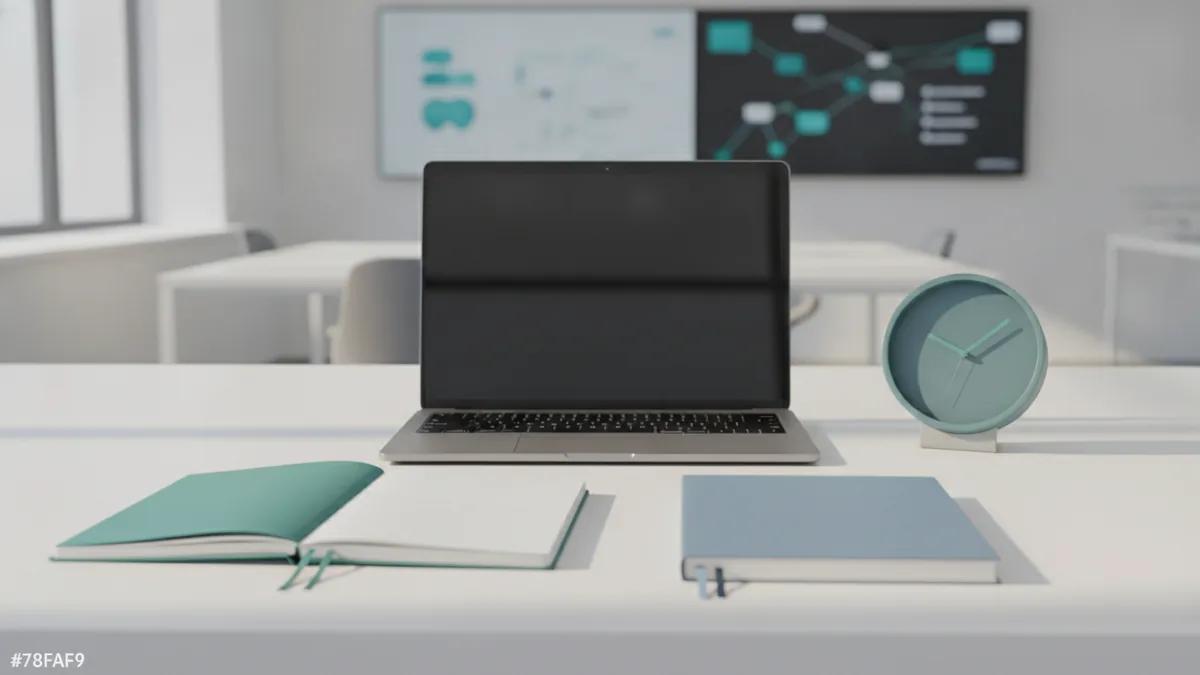 Building a steady AI study plan Weekly study planner beside a laptop and notebook for AI skill building