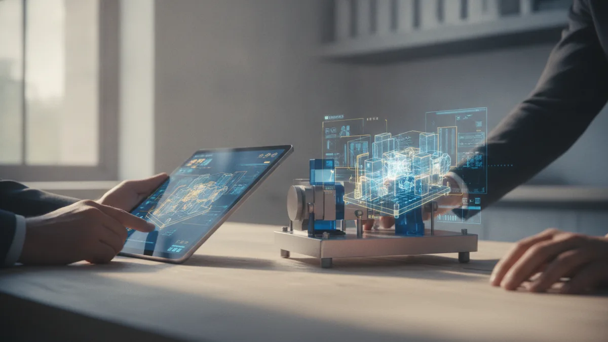 Engineers prepare a physical asset model for digital twin mapping and monitoring