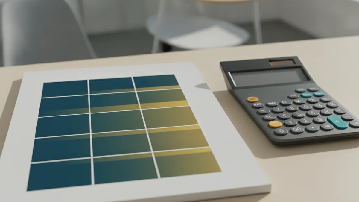 Notebook and calculator representing scoring and reliability ranges
