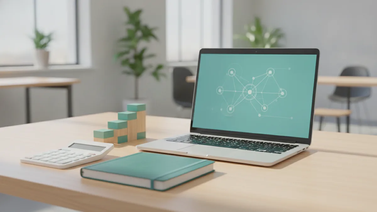 Budget planning tools beside a laptop for tracking model usage and API costs