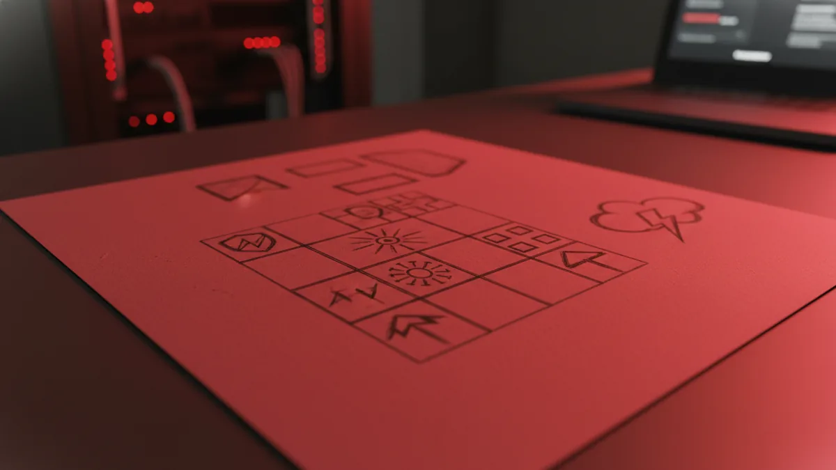 Start with concept sketches Sketch thumbnails showing simple icon ideas for a logo