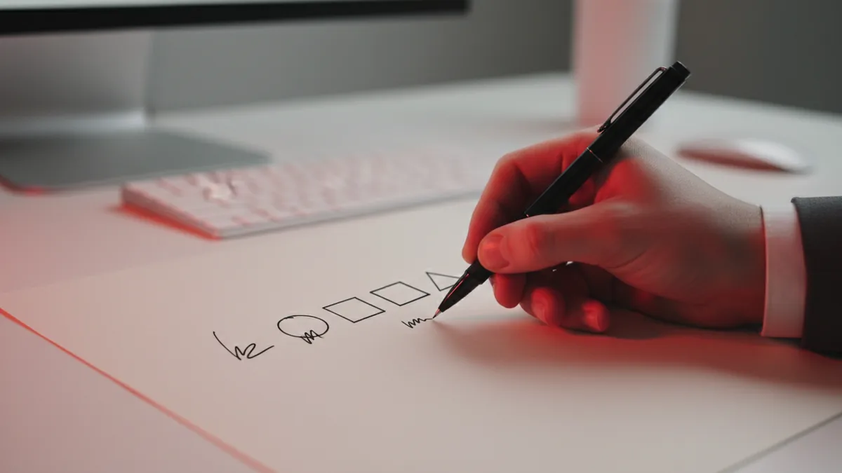 Your quick logo plan Hand drafting brand notes and simple shape ideas for a logo concept.