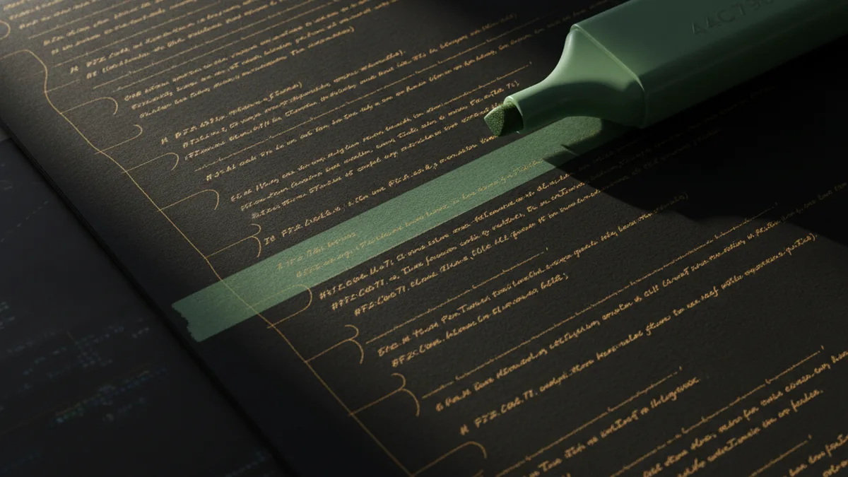 Highlighted writing with varied sentence lengths, illustrating natural rhythm