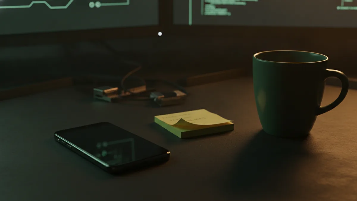 Add relatable context Everyday desk items with sticky notes, representing relatable details in writing