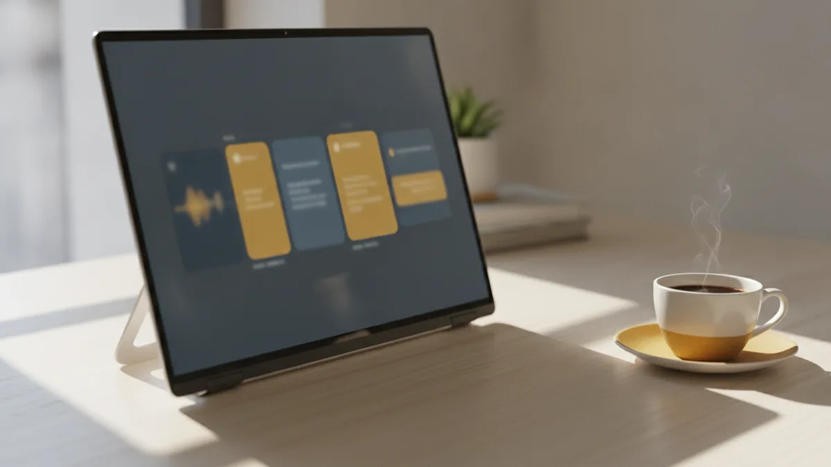 Prompting variations Focused workspace representing AI prompt iterations for provocation