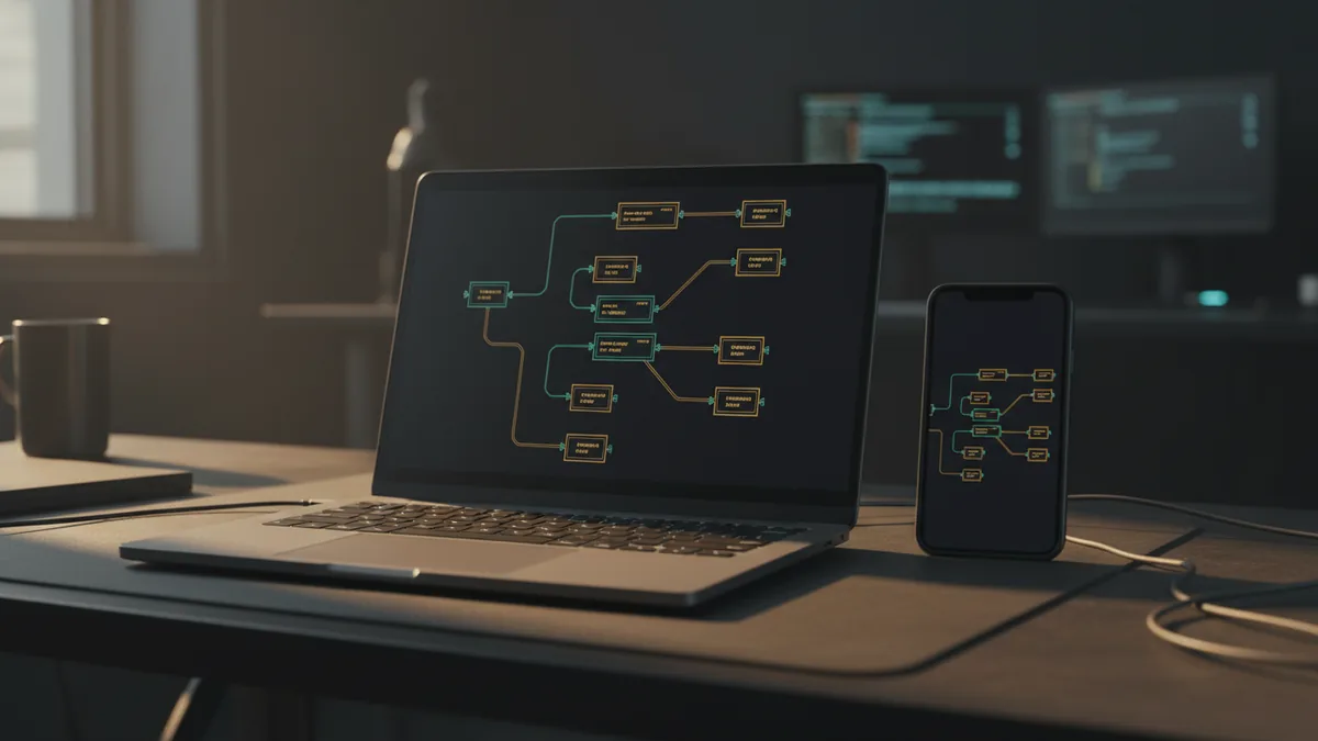 Laptop and phone setup demonstrating access to Bing AI Chat