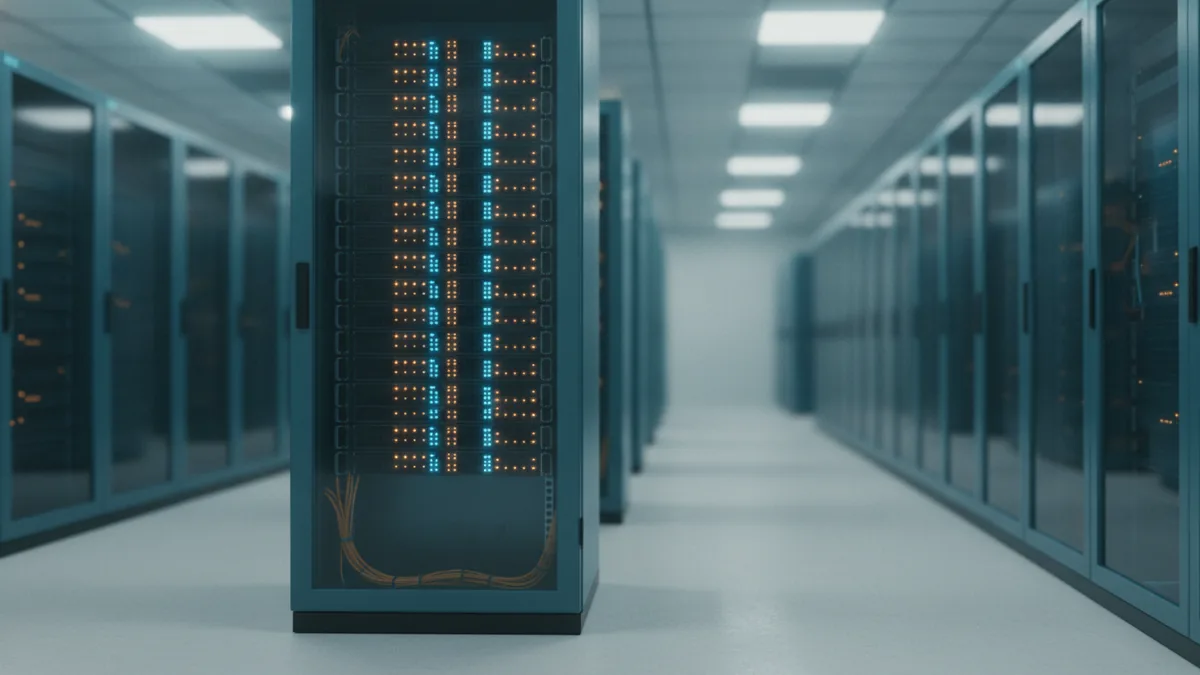 Enterprise MCP server environment Enterprise server rack environment representing MCP server operations
