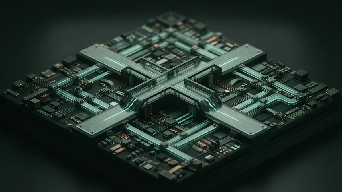 Layered modular network expanding from a central bridge for future AI systems