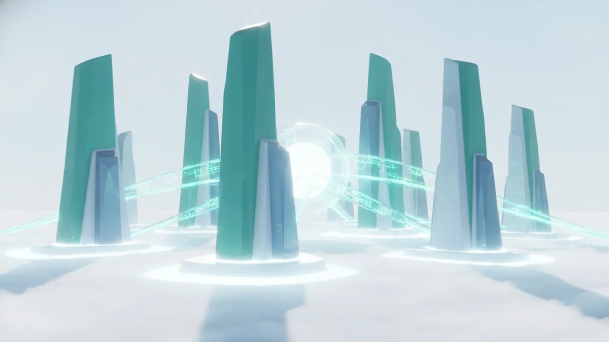 Modern AI agent builder platform landscape with cloud service connections