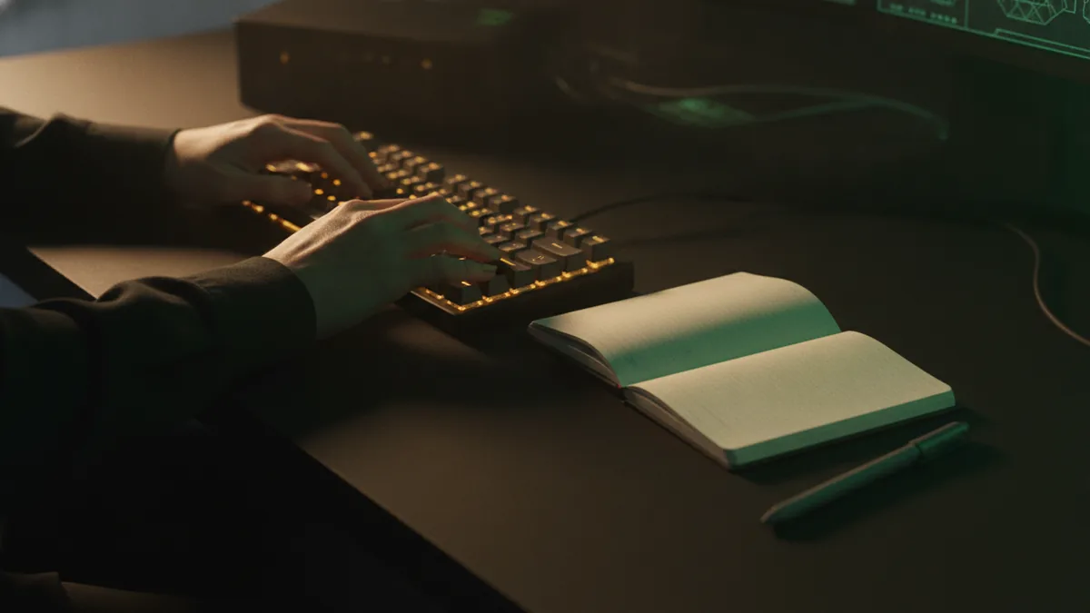 What AI bots do in conversations Hands typing as if communicating with an AI bot in a chat