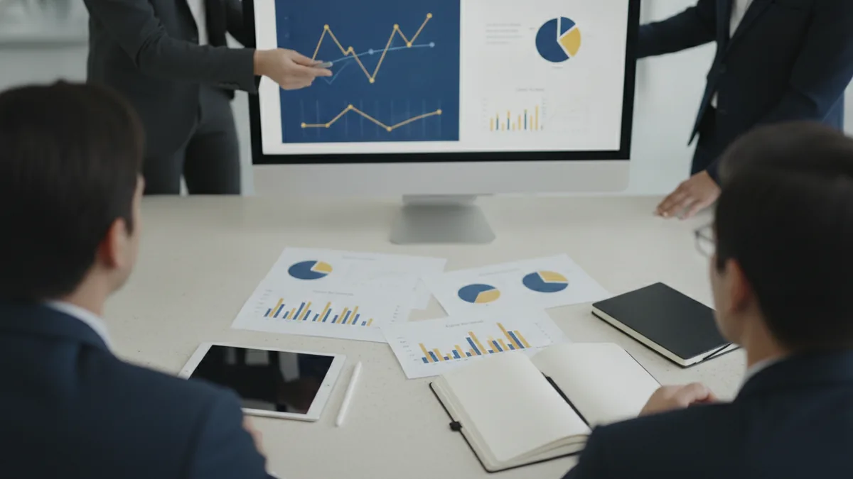 Business team collaborating while AI pulls current context from systems
