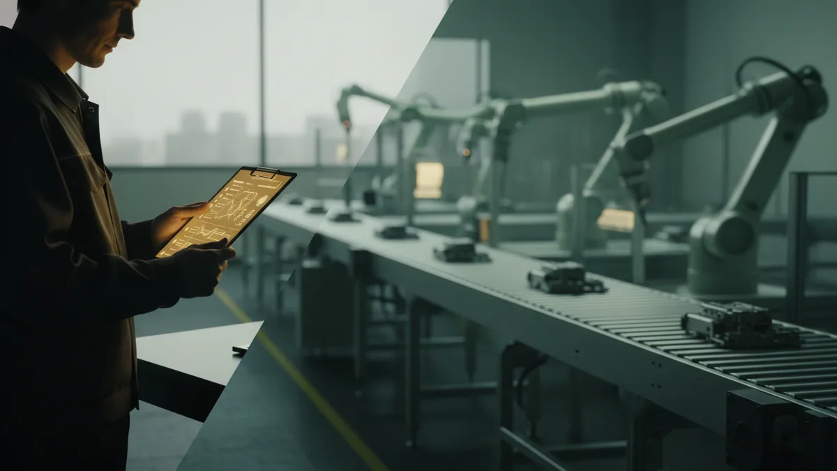 Human worker collaborating with automated systems as jobs change