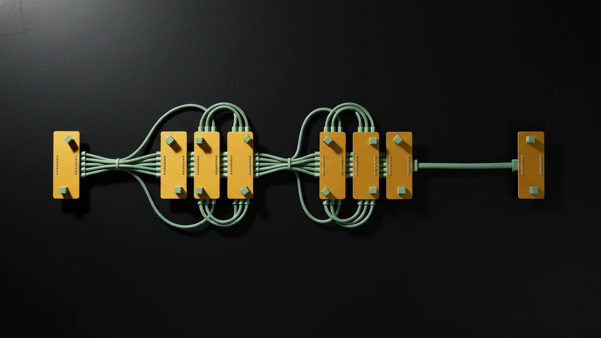 Modular pipeline setup illustrating training, testing, and serving stages