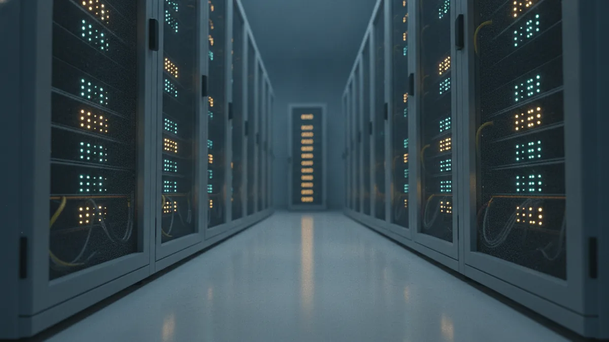 Server hardware racks representing compute and infrastructure behind AI latency