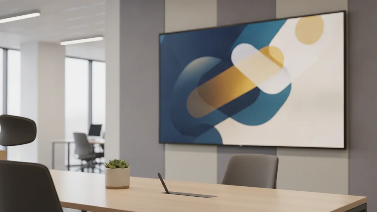 Assistant-style app features Modern office scene suggesting assistant features like chat and Q&A