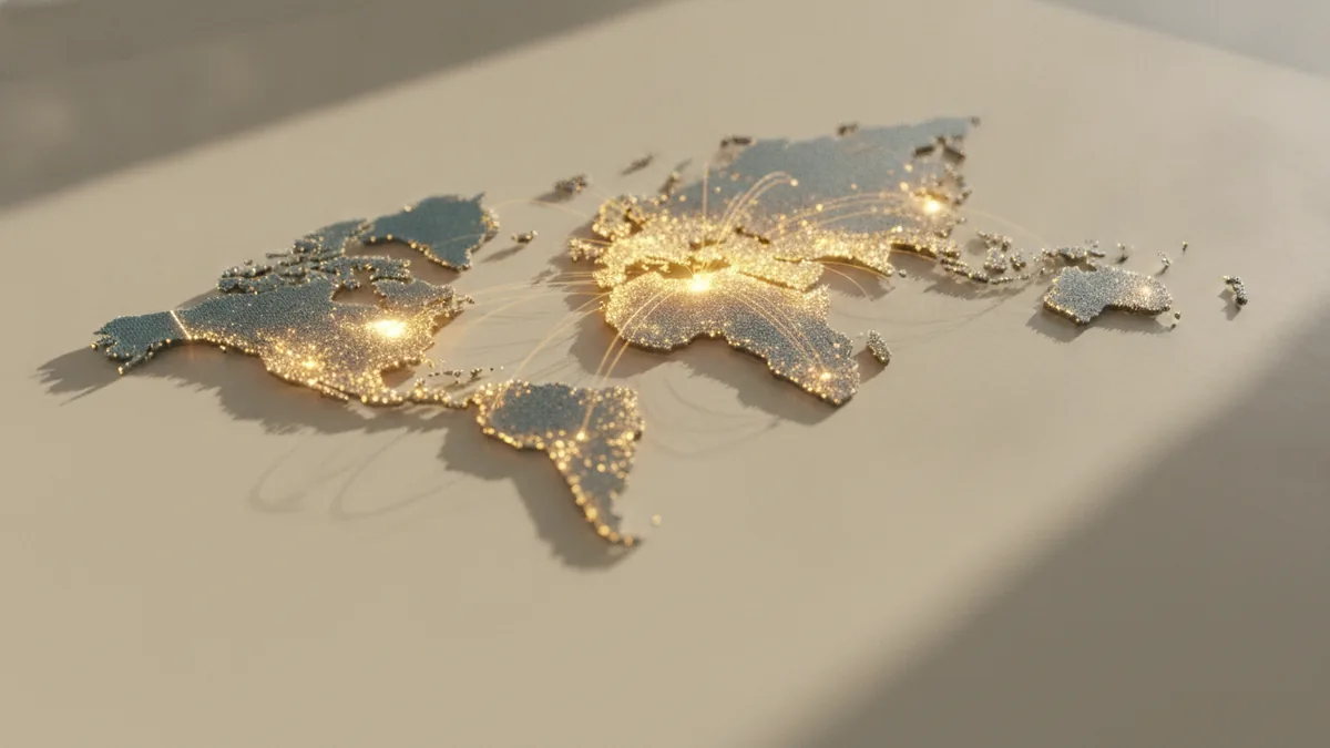 Global distribution signals Abstract view of global connectivity patterns linking data center regions.
