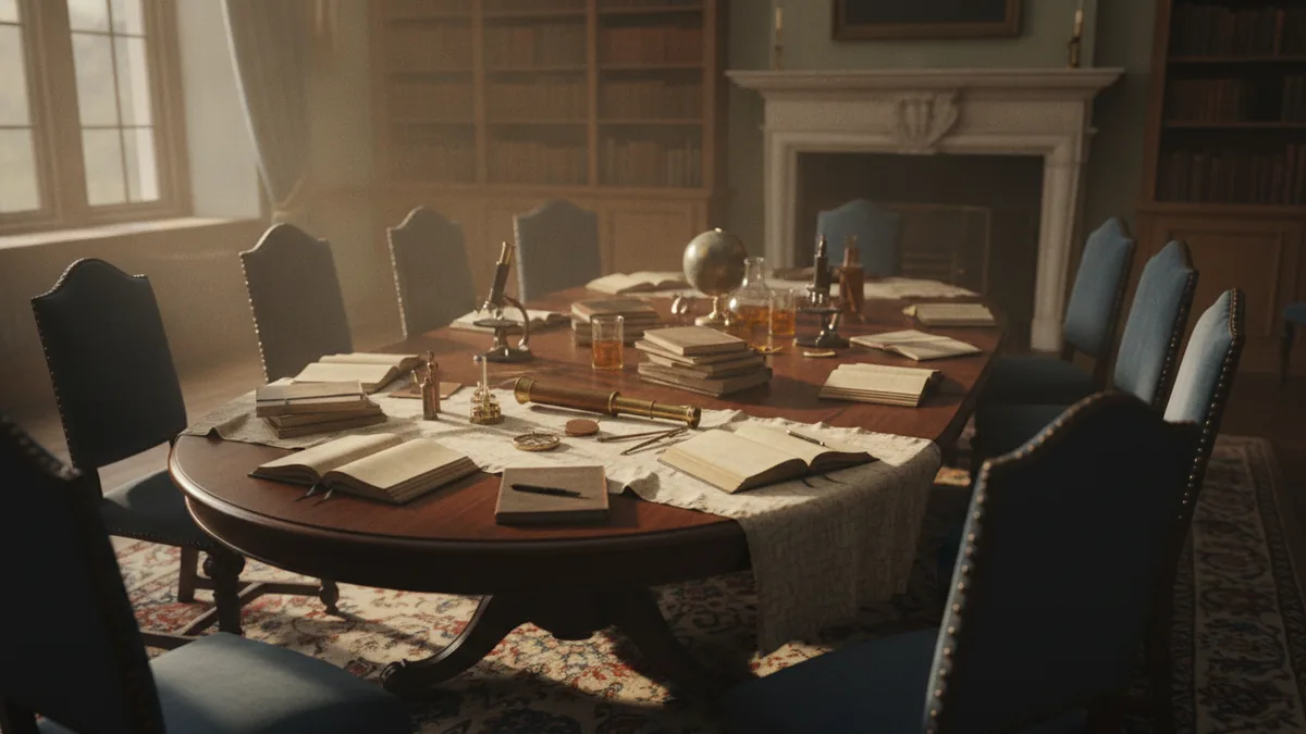 A historical meeting space symbolizing the Dartmouth Conference era of AI.