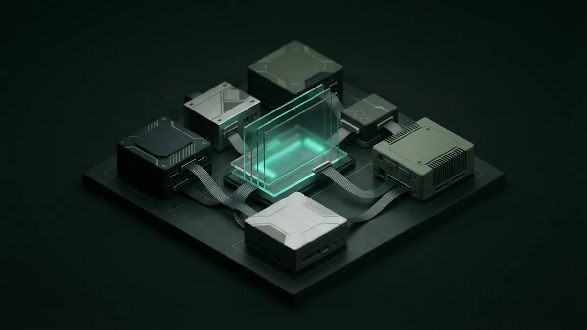 Five linked modular blocks represent the parts of a well-formed AI writing prompt